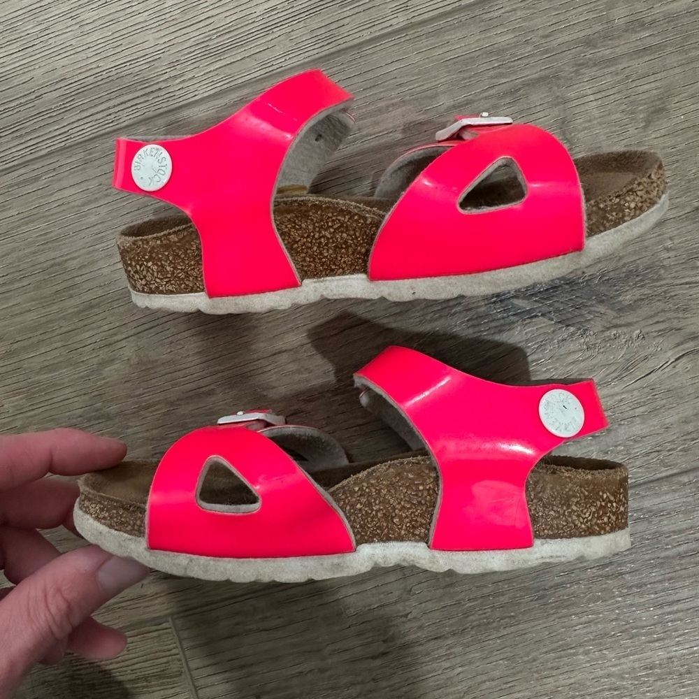 Birkenstock Rio Kids hot pink patent Sandals girl size 24 or 6 - Picture 5 of 5
